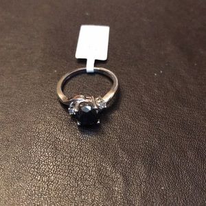 10KT Black Diamond Solitaire Ring